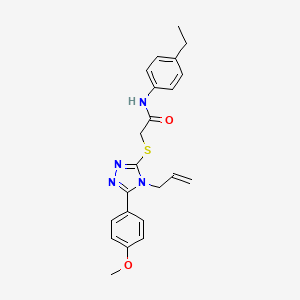 molecular formula C22H24N4O2S B15107580 N-(4-ethylphenyl)-2-[5-(4-methoxyphenyl)-4-prop-2-enyl(1,2,4-triazol-3-ylthio)]acetamide 