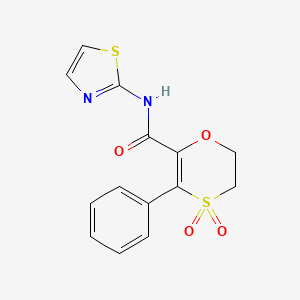 3-phenyl-N-(1,3-thiazol-2-yl)-5,6-dihydro-1,4-oxathiine-2-carboxamide 4,4-dioxide