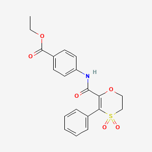 Ethyl 4-{[(4,4-dioxido-3-phenyl-5,6-dihydro-1,4-oxathiin-2-yl)carbonyl]amino}benzoate