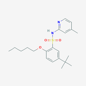 molecular formula C21H30N2O3S B15107628 5-tert-butyl-N-(4-methylpyridin-2-yl)-2-(pentyloxy)benzene-1-sulfonamide 