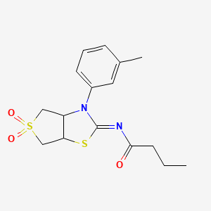 N-[(2Z)-3-(3-methylphenyl)-5,5-dioxidotetrahydrothieno[3,4-d][1,3]thiazol-2(3H)-ylidene]butanamide