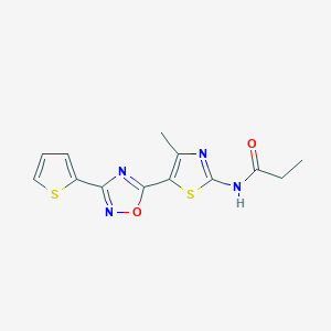 N-[(2Z)-4-methyl-5-[3-(thiophen-2-yl)-1,2,4-oxadiazol-5-yl]-1,3-thiazol-2(3H)-ylidene]propanamide