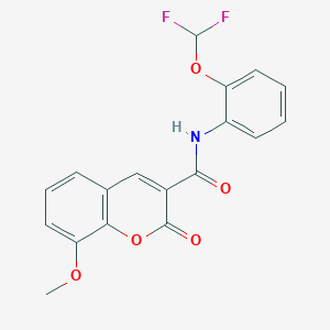 molecular formula C18H13F2NO5 B15107669 N-[2-(difluoromethoxy)phenyl]-8-methoxy-2-oxo-2H-chromene-3-carboxamide 