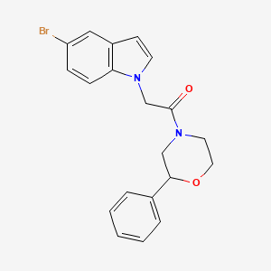 molecular formula C20H19BrN2O2 B15107682 2-(5-bromo-1H-indol-1-yl)-1-(2-phenylmorpholin-4-yl)ethanone 