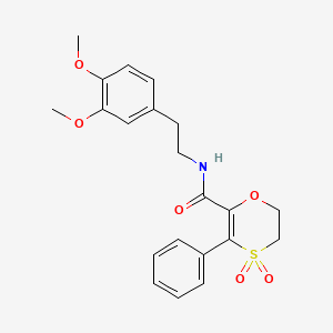 molecular formula C21H23NO6S B15107684 N-[2-(3,4-dimethoxyphenyl)ethyl]-3-phenyl-5,6-dihydro-1,4-oxathiine-2-carboxamide 4,4-dioxide 