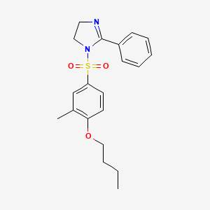 molecular formula C20H24N2O3S B15107696 1-(4-butoxy-3-methylbenzenesulfonyl)-2-phenyl-4,5-dihydro-1H-imidazole 