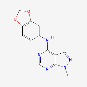 molecular formula C13H11N5O2 B15107701 N-(1,3-benzodioxol-5-yl)-1-methyl-1H-pyrazolo[3,4-d]pyrimidin-4-amine 