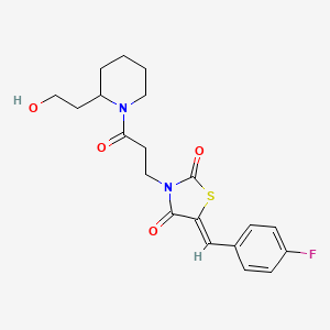 5-[(4-Fluorophenyl)methylene]-3-{3-[2-(2-hydroxyethyl)piperidyl]-3-oxopropyl}-1,3-thiazolidine-2,4-dione