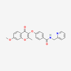 molecular formula C24H20N2O5 B15107716 4-[(7-methoxy-2-methyl-4-oxo-4H-chromen-3-yl)oxy]-N-(pyridin-2-ylmethyl)benzamide 