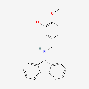 molecular formula C22H21NO2 B15107720 N-[(3,4-dimethoxyphenyl)methyl]-9H-fluoren-9-amine CAS No. 875871-86-6