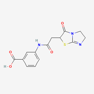 molecular formula C14H13N3O4S B15107753 3-{[(3-Oxo-2,3,5,6-tetrahydroimidazo[2,1-b][1,3]thiazol-2-yl)acetyl]amino}benzoic acid 