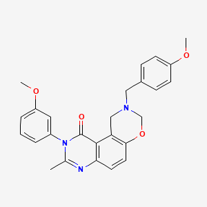 2-(4-methoxybenzyl)-9-(3-methoxyphenyl)-8-methyl-2,3-dihydro-1H-[1,3]oxazino[5,6-f]quinazolin-10(9H)-one