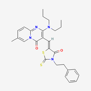 2-(dipropylamino)-7-methyl-3-{(Z)-[4-oxo-3-(2-phenylethyl)-2-thioxo-1,3-thiazolidin-5-ylidene]methyl}-4H-pyrido[1,2-a]pyrimidin-4-one