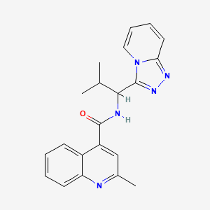 molecular formula C21H21N5O B15107816 2-methyl-N-[2-methyl-1-([1,2,4]triazolo[4,3-a]pyridin-3-yl)propyl]quinoline-4-carboxamide 