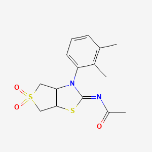 molecular formula C15H18N2O3S2 B15107832 N-[(2Z)-3-(2,3-dimethylphenyl)-5,5-dioxidotetrahydrothieno[3,4-d][1,3]thiazol-2(3H)-ylidene]acetamide 