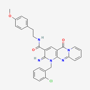 molecular formula C28H24ClN5O3 B15107846 {1-[(2-chlorophenyl)methyl]-2-imino-5-oxo(1,6-dihydropyridino[1,2-a]pyridino[2,3-d]pyrimidin-3-yl)}-N-[2-(4-methoxyphenyl)ethyl]carboxamide 