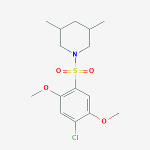 molecular formula C15H22ClNO4S B15107861 1-(4-Chloro-2,5-dimethoxybenzenesulfonyl)-3,5-dimethylpiperidine 