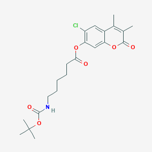 molecular formula C22H28ClNO6 B15107879 6-chloro-3,4-dimethyl-2-oxo-2H-chromen-7-yl 6-[(tert-butoxycarbonyl)amino]hexanoate CAS No. 843621-28-3