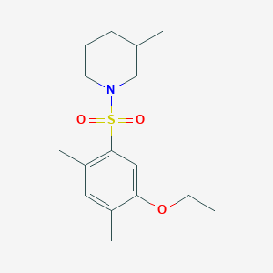 molecular formula C16H25NO3S B15107887 1-[(5-Ethoxy-2,4-dimethylphenyl)sulfonyl]-3-methylpiperidine 