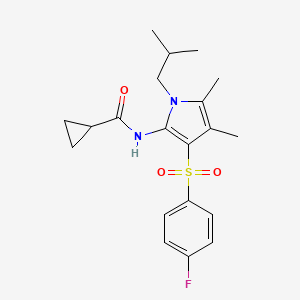 N-{3-[(4-fluorophenyl)sulfonyl]-4,5-dimethyl-1-(2-methylpropyl)-1H-pyrrol-2-yl}cyclopropanecarboxamide