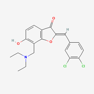 molecular formula C20H19Cl2NO3 B15107913 (2Z)-2-(3,4-dichlorobenzylidene)-7-[(diethylamino)methyl]-6-hydroxy-1-benzofuran-3(2H)-one 