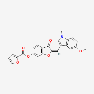 (2E)-2-[(5-methoxy-1-methyl-1H-indol-3-yl)methylidene]-3-oxo-2,3-dihydro-1-benzofuran-6-yl furan-2-carboxylate