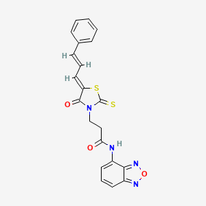 N-(2,1,3-benzoxadiazol-4-yl)-3-{(5Z)-4-oxo-5-[(2E)-3-phenylprop-2-en-1-ylidene]-2-thioxo-1,3-thiazolidin-3-yl}propanamide