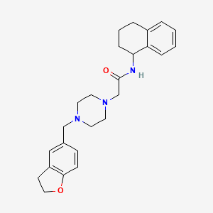 molecular formula C25H31N3O2 B15107941 2-[4-(2,3-dihydrobenzo[b]furan-5-ylmethyl)piperazinyl]-N-(1,2,3,4-tetrahydrona phthyl)acetamide 