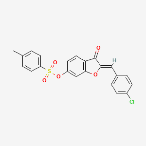 molecular formula C22H15ClO5S B15107966 (2Z)-2-(4-chlorobenzylidene)-3-oxo-2,3-dihydro-1-benzofuran-6-yl 4-methylbenzenesulfonate 