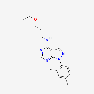 molecular formula C19H25N5O B15107973 [1-(2,4-Dimethylphenyl)pyrazolo[4,5-e]pyrimidin-4-yl][3-(methylethoxy)propyl]a mine 