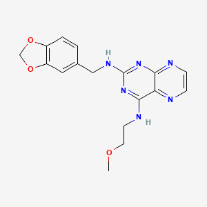 N~2~-(1,3-benzodioxol-5-ylmethyl)-N~4~-(2-methoxyethyl)pteridine-2,4-diamine