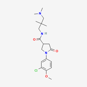 molecular formula C19H28ClN3O3 B15107988 1-(3-chloro-4-methoxyphenyl)-N-[3-(dimethylamino)-2,2-dimethylpropyl]-5-oxopyrrolidine-3-carboxamide 