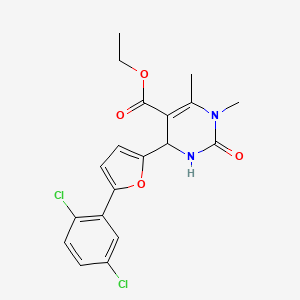 molecular formula C19H18Cl2N2O4 B15107997 Ethyl 4-[5-(2,5-dichlorophenyl)furan-2-yl]-1,6-dimethyl-2-oxo-1,2,3,4-tetrahydropyrimidine-5-carboxylate 