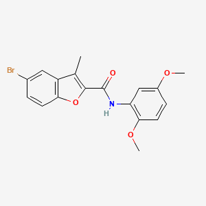 molecular formula C18H16BrNO4 B15108004 5-bromo-N-(2,5-dimethoxyphenyl)-3-methyl-1-benzofuran-2-carboxamide 