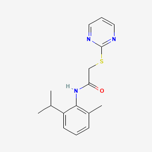 molecular formula C16H19N3OS B15108009 N-[2-methyl-6-(propan-2-yl)phenyl]-2-(pyrimidin-2-ylsulfanyl)acetamide 