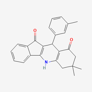 molecular formula C25H23NO2 B15108011 7,7-dimethyl-10-(3-methylphenyl)-6,7,8,10-tetrahydro-5H-indeno[1,2-b]quinoline-9,11-dione 