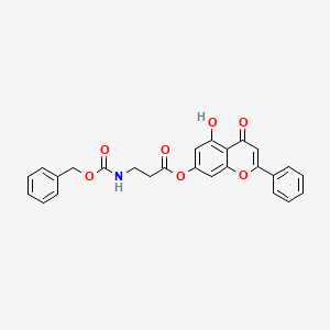 5-hydroxy-4-oxo-2-phenyl-4H-chromen-7-yl N-[(benzyloxy)carbonyl]-beta-alaninate