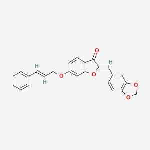 (2Z)-2-(1,3-benzodioxol-5-ylmethylidene)-6-{[(2E)-3-phenylprop-2-en-1-yl]oxy}-1-benzofuran-3(2H)-one