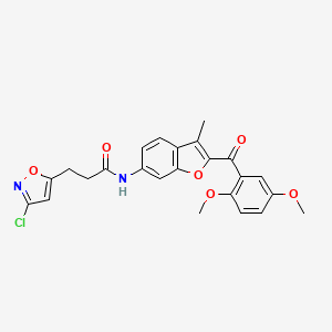 3-(3-chloro-1,2-oxazol-5-yl)-N-{2-[(2,5-dimethoxyphenyl)carbonyl]-3-methyl-1-benzofuran-6-yl}propanamide