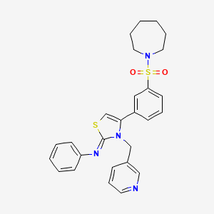 N-[(2Z)-4-[3-(azepan-1-ylsulfonyl)phenyl]-3-(pyridin-3-ylmethyl)-1,3-thiazol-2(3H)-ylidene]aniline