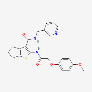 molecular formula C23H23N3O4S B15108056 2-{[(4-methoxyphenoxy)acetyl]amino}-N-(pyridin-3-ylmethyl)-5,6-dihydro-4H-cyclopenta[b]thiophene-3-carboxamide 