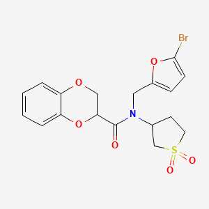 molecular formula C18H18BrNO6S B15108104 N-[(5-bromofuran-2-yl)methyl]-N-(1,1-dioxidotetrahydrothiophen-3-yl)-2,3-dihydro-1,4-benzodioxine-2-carboxamide 