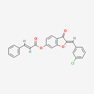 molecular formula C24H15ClO4 B15108108 (2Z)-2-(3-chlorobenzylidene)-3-oxo-2,3-dihydro-1-benzofuran-6-yl (2E)-3-phenylprop-2-enoate 