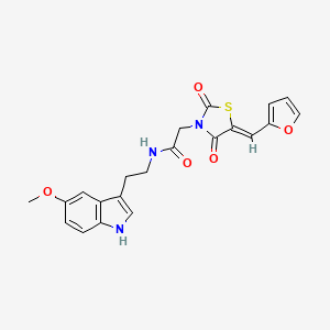 2-[(5Z)-5-(furan-2-ylmethylidene)-2,4-dioxo-1,3-thiazolidin-3-yl]-N-[2-(5-methoxy-1H-indol-3-yl)ethyl]acetamide