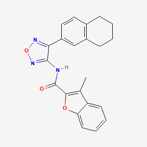 3-methyl-N-[4-(5,6,7,8-tetrahydronaphthalen-2-yl)-1,2,5-oxadiazol-3-yl]-1-benzofuran-2-carboxamide