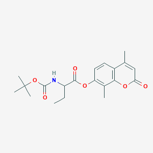 molecular formula C20H25NO6 B15108168 4,8-dimethyl-2-oxo-2H-chromen-7-yl 2-[(tert-butoxycarbonyl)amino]butanoate 