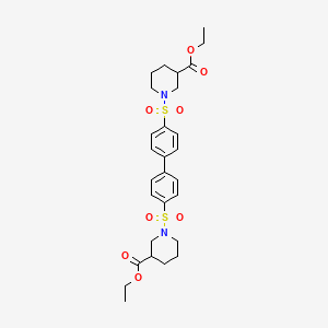 Ethyl 1-[(4'-{[3-(ethoxycarbonyl)piperidin-1-yl]sulfonyl}-[1,1'-biphenyl]-4-yl)sulfonyl]piperidine-3-carboxylate