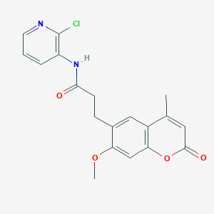 molecular formula C19H17ClN2O4 B15108188 N-(2-chloropyridin-3-yl)-3-(7-methoxy-4-methyl-2-oxo-2H-chromen-6-yl)propanamide 