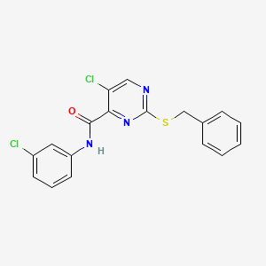 2-(benzylsulfanyl)-5-chloro-N-(3-chlorophenyl)pyrimidine-4-carboxamide