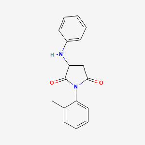 molecular formula C17H16N2O2 B15108204 1-(2-Methylphenyl)-3-(phenylamino)azolidine-2,5-dione 